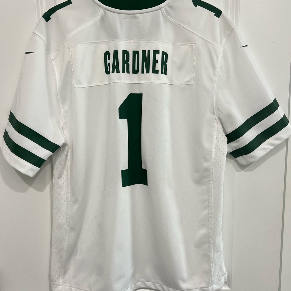 NFL White and Green Jets Gardner Jersey Boys Large